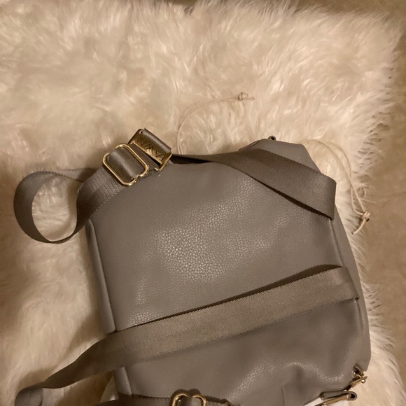 Mini gray Fawn diaper bag